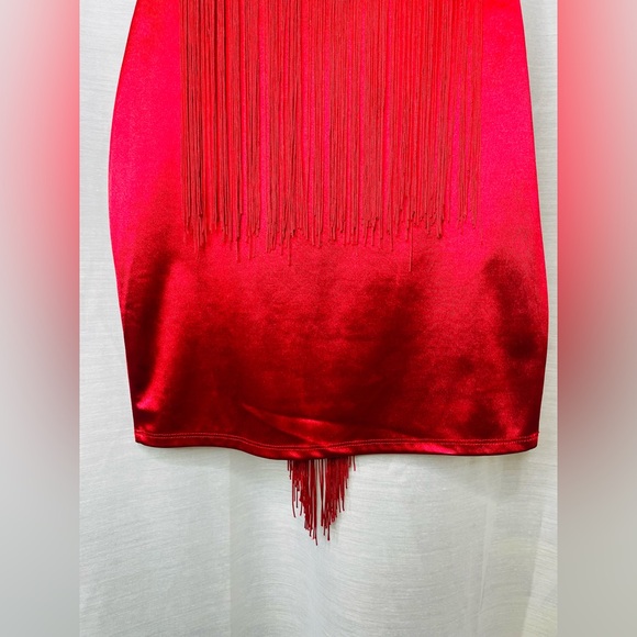 Beautiful Red Dress with Front & Back Fringes - Picture 7 of 9